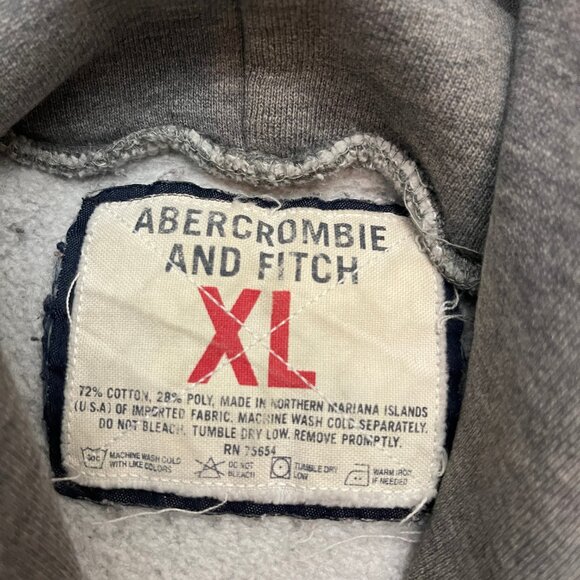 Vintage Abercrombie & Fitch Hoodie XL Y2K Heavy Thick Distressed embroidered - Picture 5 of 9